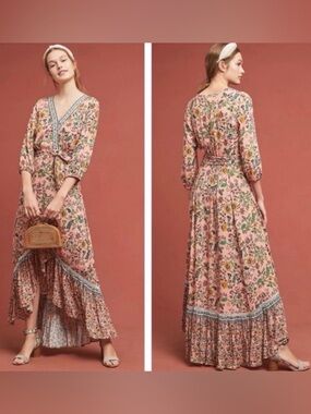 FARM Rio Pink Floral Long Sleeve Dress